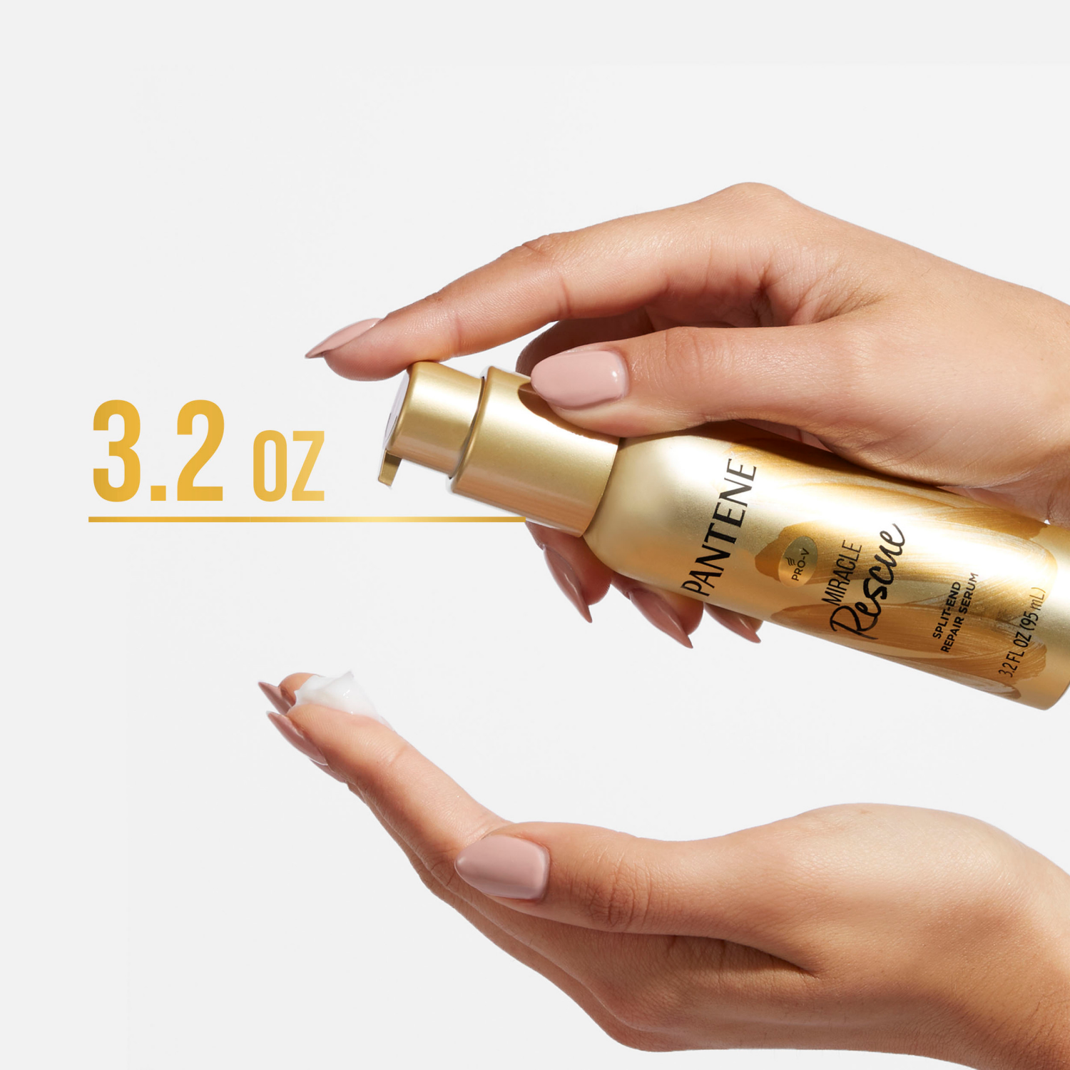 slide 2 of 5, Pantene Hair Serum, Split Ends Hair Treatment, for Frizzy and Damaged Hair No scent, 3.2 fl oz