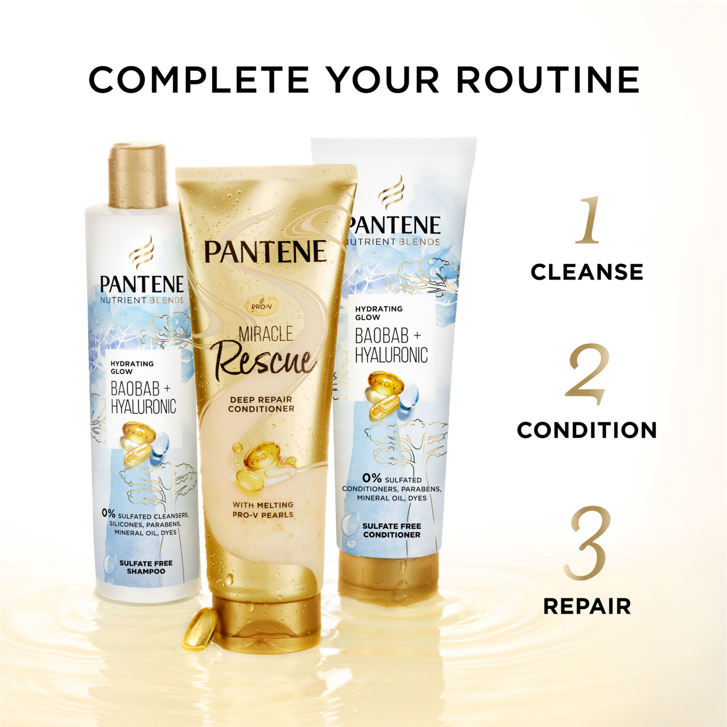 slide 3 of 5, Pantene Sulfate Free Baobab Shampoo and Conditioner Dual Pack, Nutrient Blends - 17.6 fl oz, 17.6 fl oz