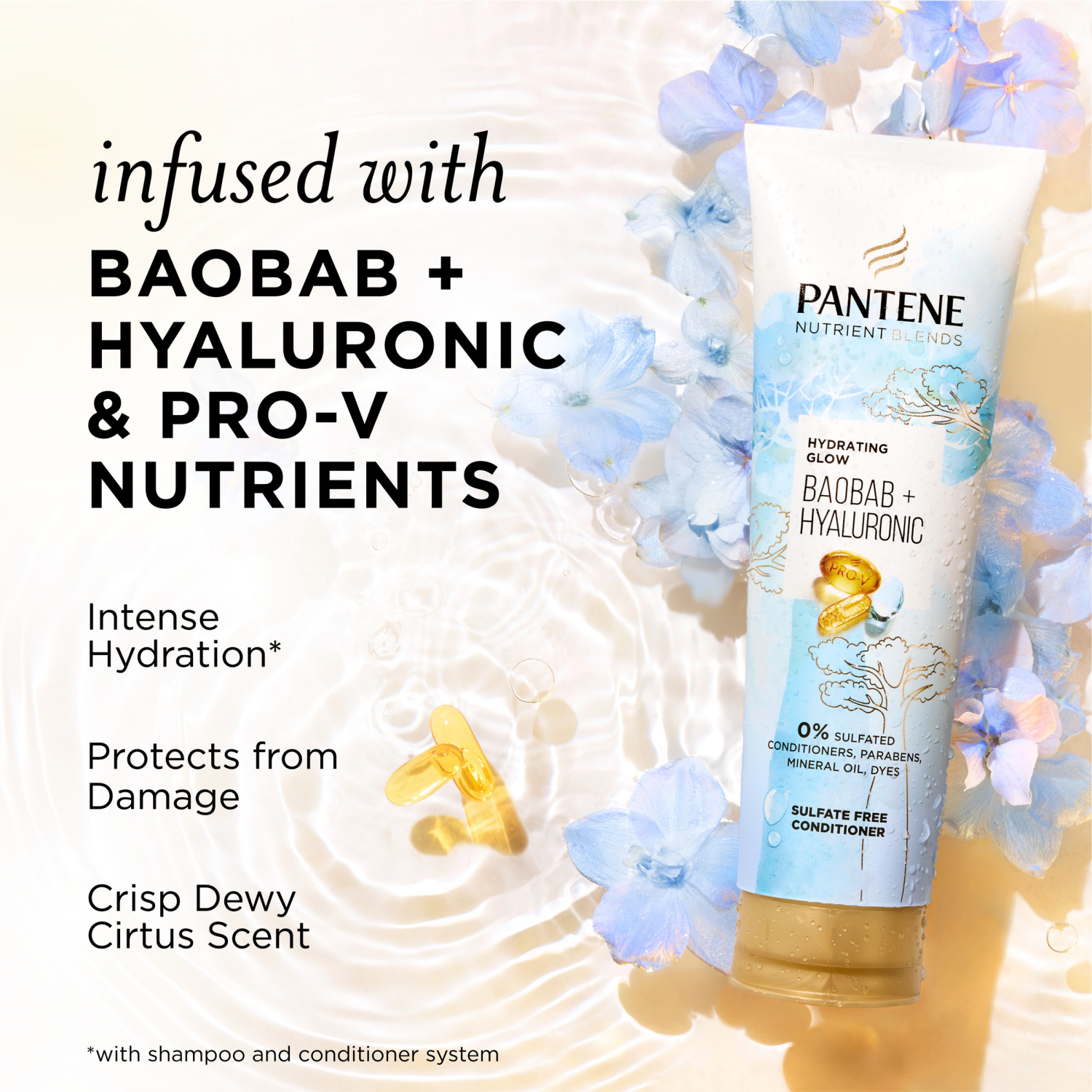 slide 4 of 5, Pantene Sulfate Free Baobab Shampoo and Conditioner Dual Pack, Nutrient Blends - 17.6 fl oz, 17.6 fl oz