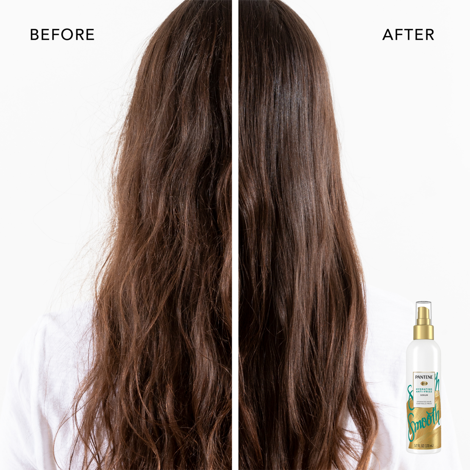 slide 4 of 8, PANTENE Pro-V Smooth Hydrating Anti-Frizz Serum, 5.7 oz, 5.7 fl oz