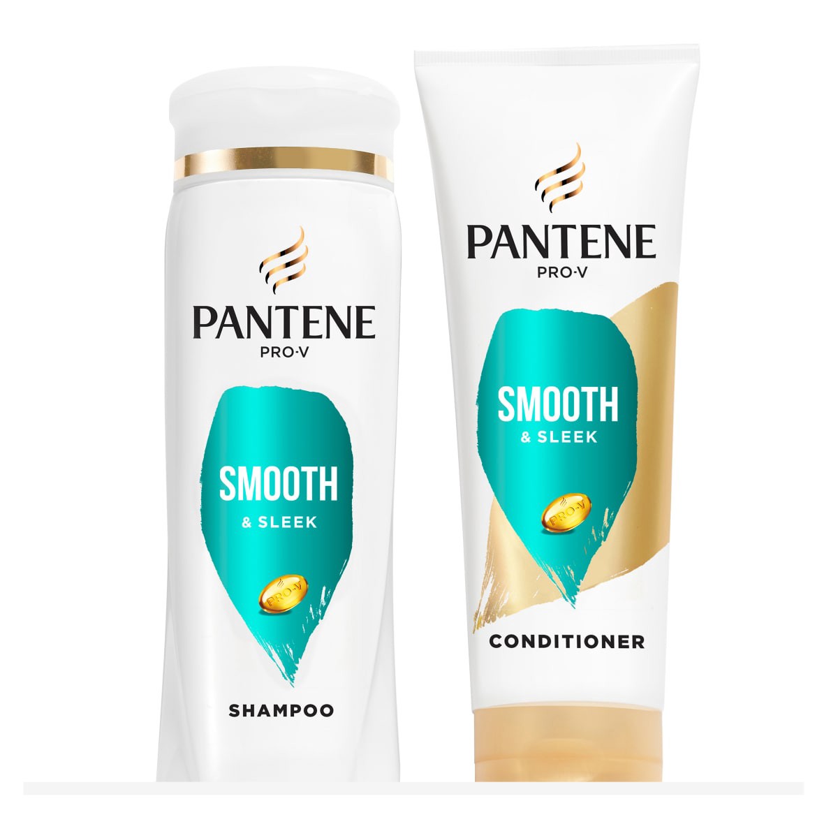 slide 1 of 29, PANTENE PRO-V Smooth & Sleek Shampoo + Conditioner, Dual Pack, Shampoo 12oz/Conditioner 10.4oz, 1 ct