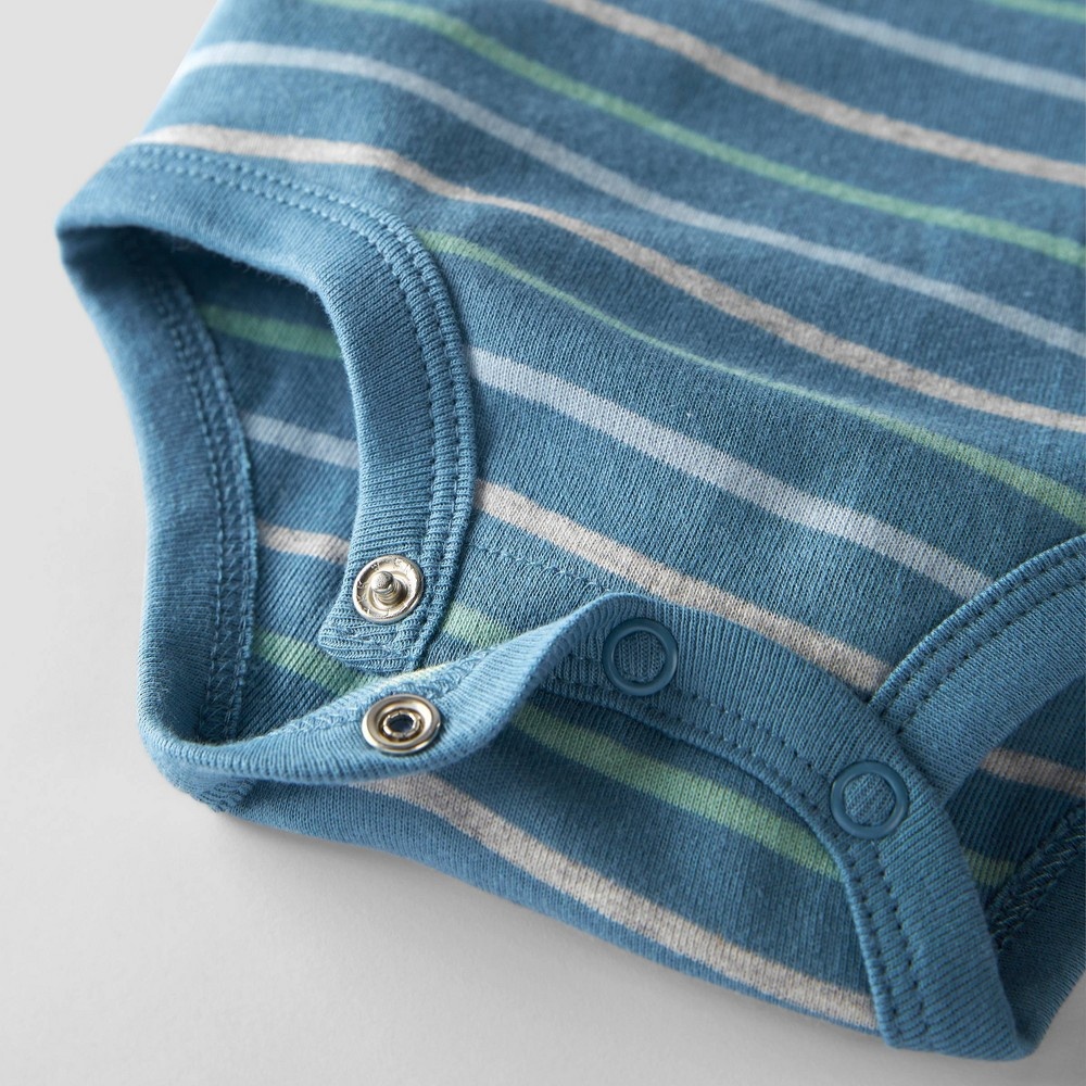 slide 2 of 5, Baby Boys' Animal Bodysuit - little planet by carter's Gray/Blue 9M, 3 ct