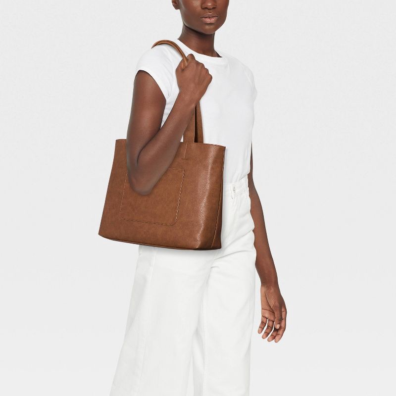 slide 2 of 3, Large Tote Handbag - Universal Thread™ Cognac, 1 ct