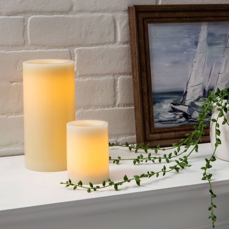 slide 2 of 3, 4" x 3"LED Flameless Black Wick Candle Cream - Threshold™, 1 ct