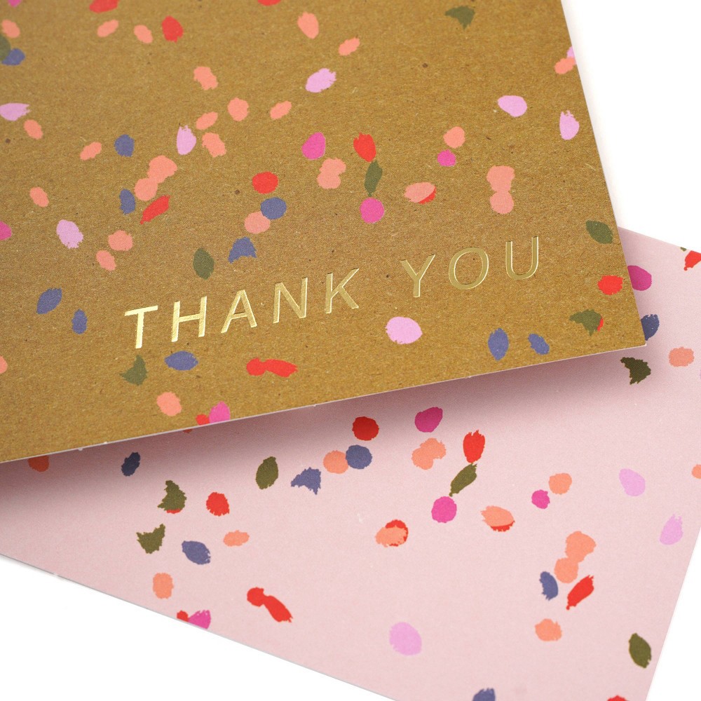 50ct Thank You Confetti Blank Note Cards : Target