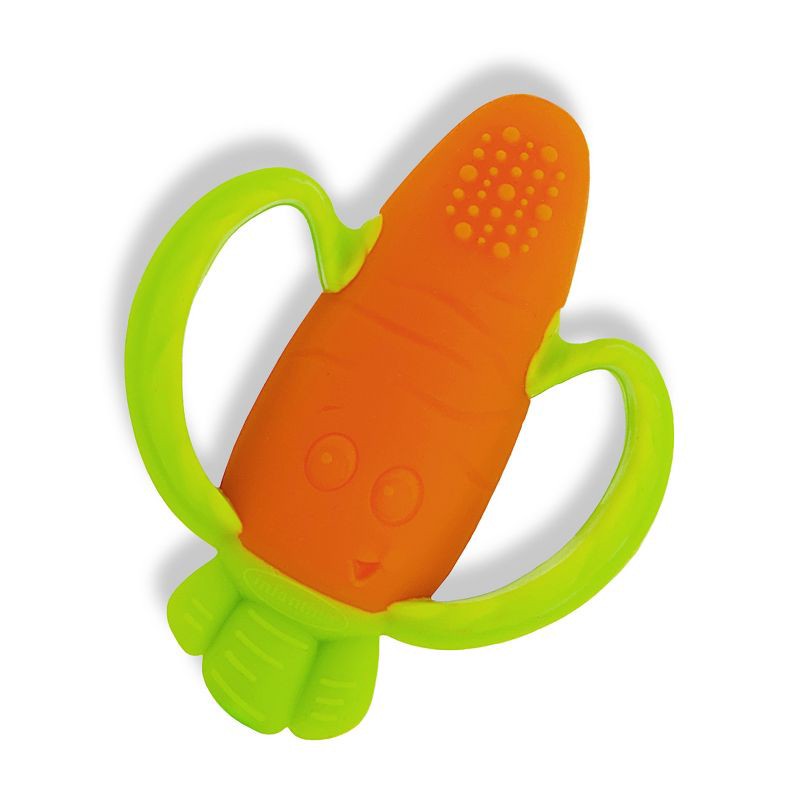 slide 1 of 4, Infantino Little Nibbles Textured Silicone Teether - Carrot, 1 ct