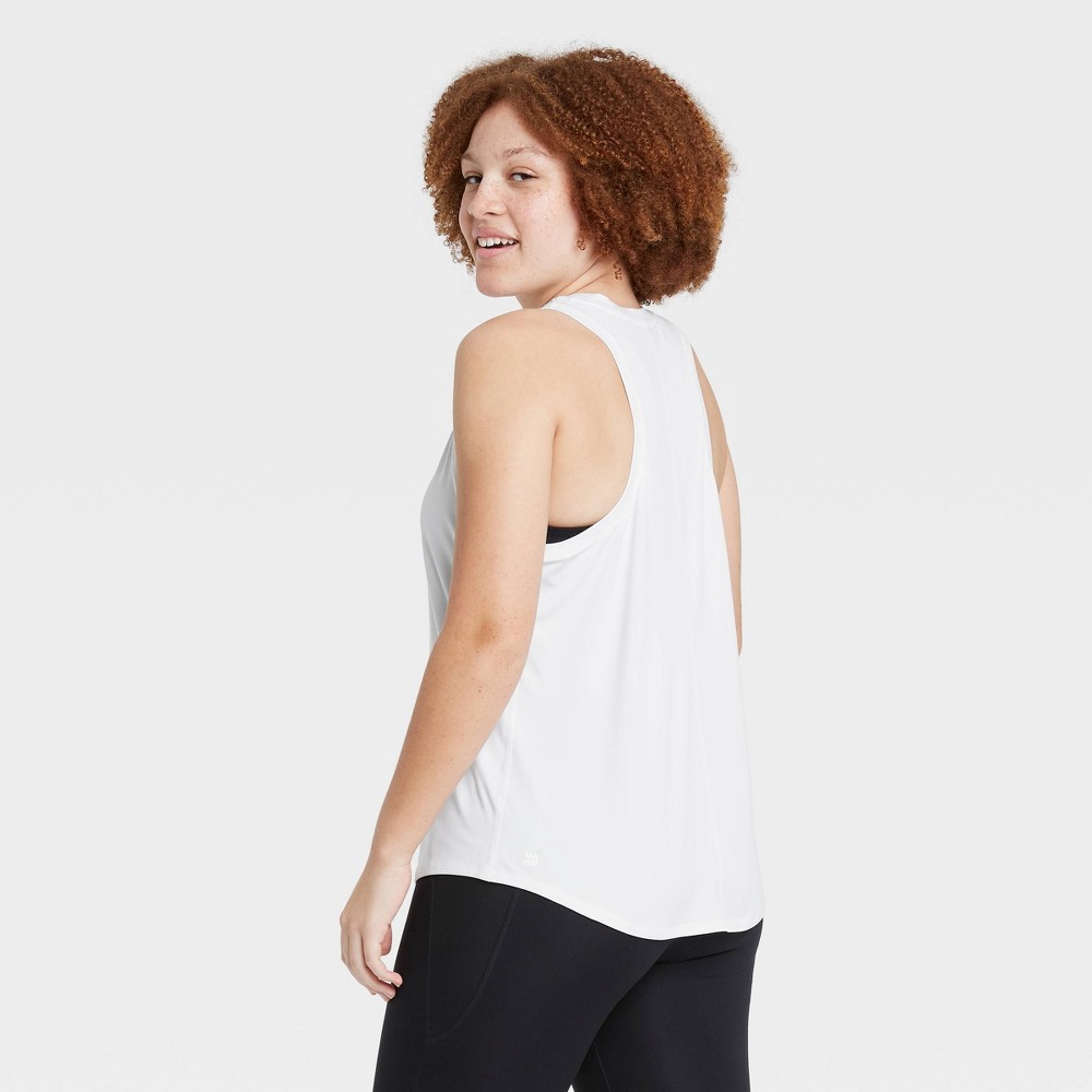 slide 3 of 6, Women's Essential Racerback Tank Top - All in Motion White XL, 1 ct