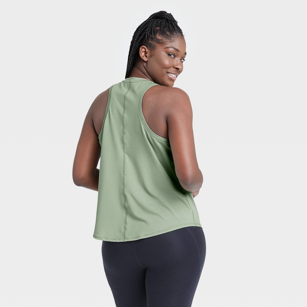 Women's Essential Racerback Tank Top - All in Motion Soft Sage L 1 ct