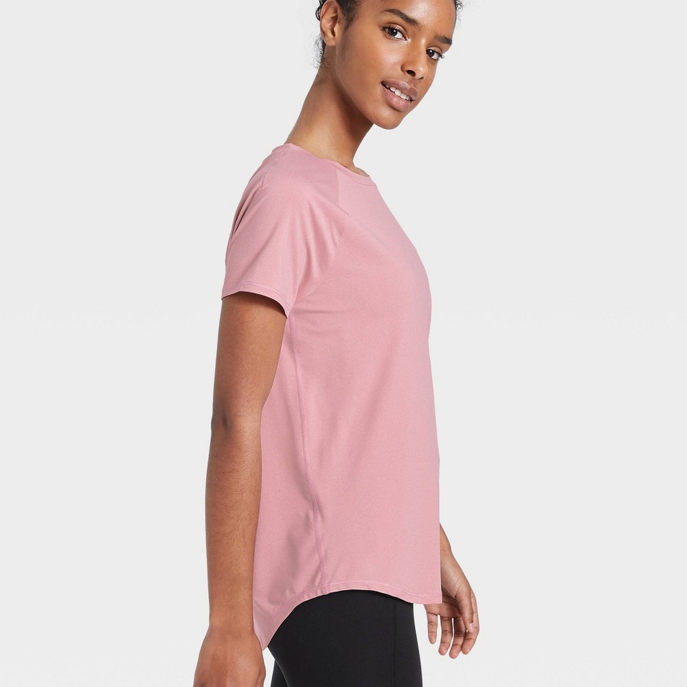 Women's Essential Crewneck Short Sleeve T-Shirt - All in Motion Faded Rose  L 1 ct