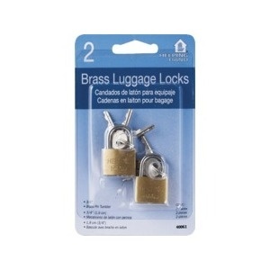slide 1 of 1, Helping Hand Brass Luggage Locks, 2 ct