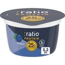 :ratio PROTEIN Blueberry Greek Yogurt Cultured Dairy Snack Cup - 25g Protein 5.3oz