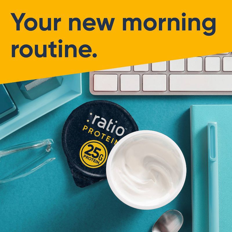 slide 5 of 8, :ratio PROTEIN Coconut Greek Yogurt Cultured Dairy Snack Cup - 25g Protein 5.3oz, 25 gram, 5.3 oz