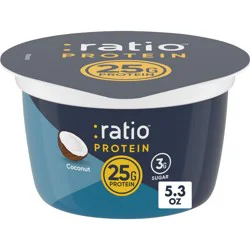 :ratio PROTEIN Coconut Greek Yogurt Cultured Dairy Snack Cup - 25g Protein 5.3oz