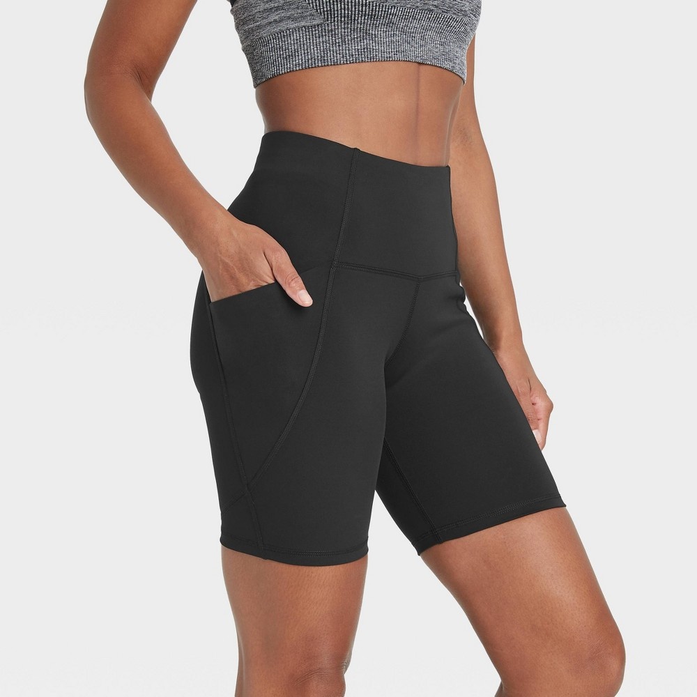 slide 5 of 6, Women's Sculpted Linear High-Rise Bike Shorts 7" - All in Motion Black M, 1 ct