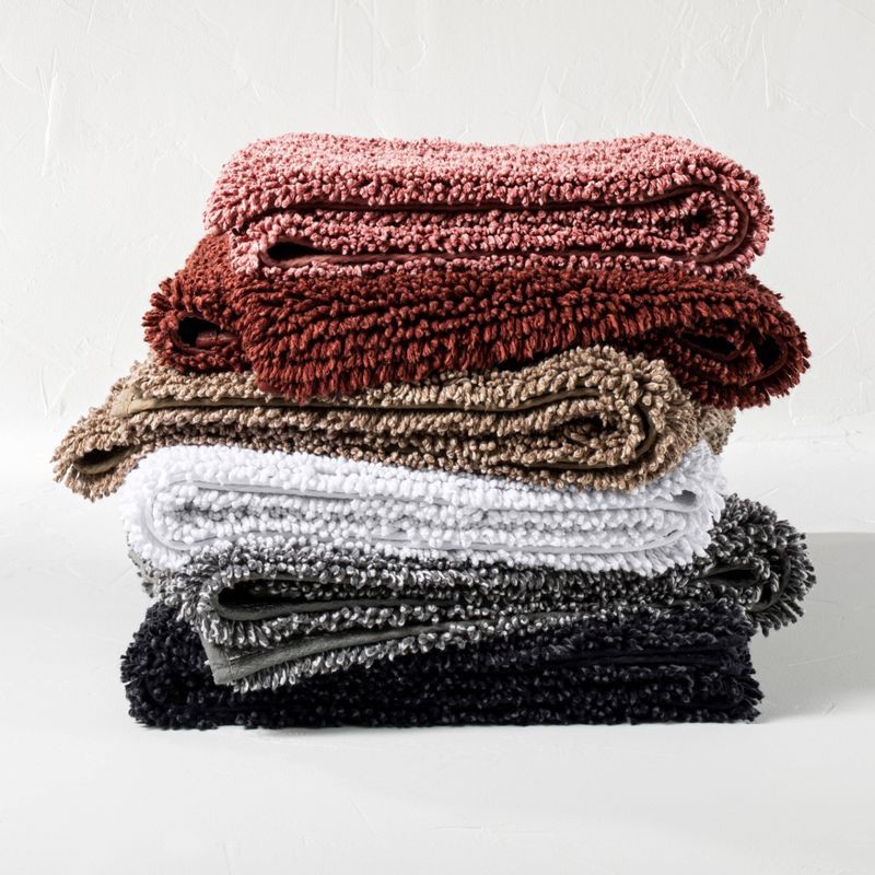 slide 4 of 4, 24"x40" Mélange Looped Bath Rug White - Casaluna™: Cotton, Tufted, Machine Washable, OEKO-TEX Certified, 1 ct