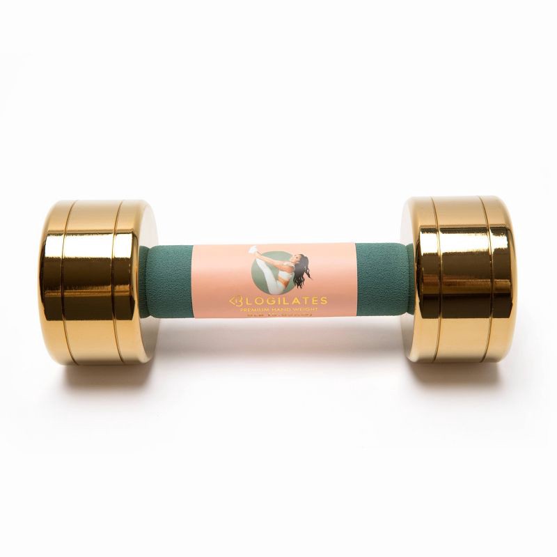 slide 2 of 5, Blogilates Dumbbell - Gold 8lbs, 8 lb