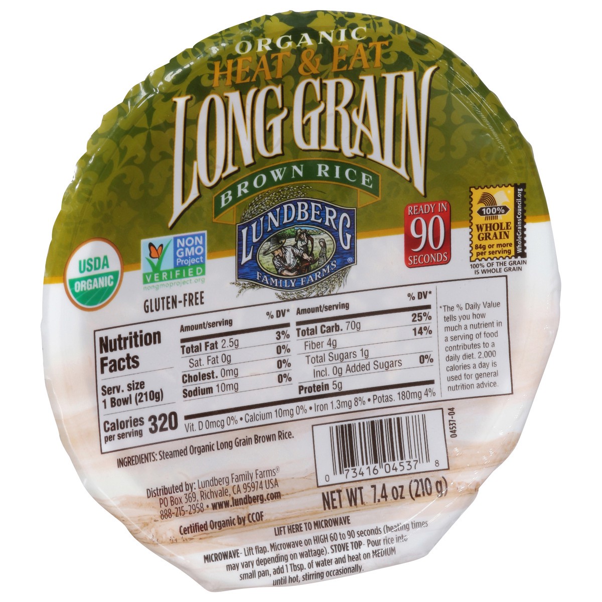slide 2 of 9, Lundberg Family Farms Organic Long Grain Brown Rice 7.4 oz, 7.4 oz