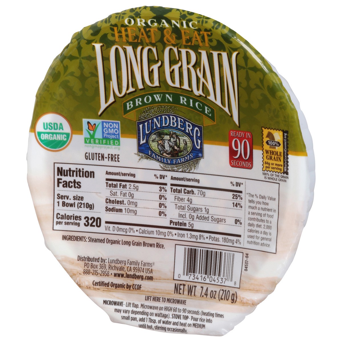 slide 6 of 9, Lundberg Family Farms Organic Long Grain Brown Rice 7.4 oz, 7.4 oz