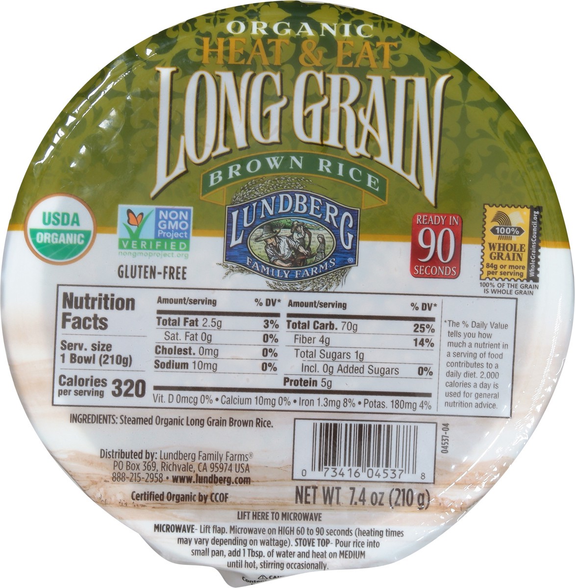 slide 9 of 9, Lundberg Family Farms Organic Long Grain Brown Rice 7.4 oz, 7.4 oz