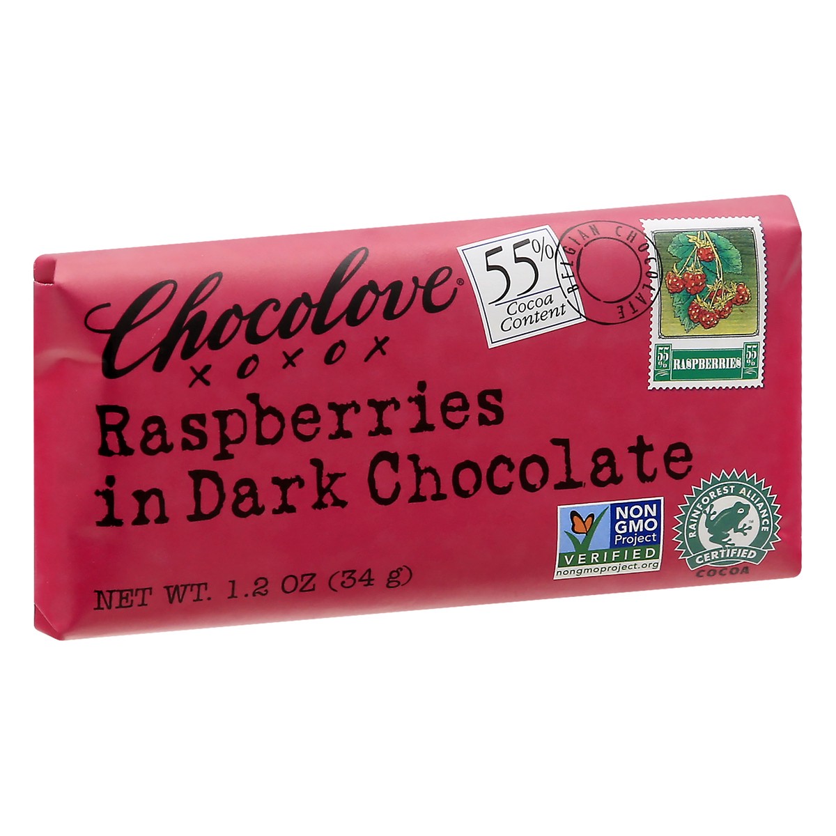 slide 2 of 9, Chocolove 55% Cocoa Raspberries Dark Chocolate 1.2 oz, 1.2 oz