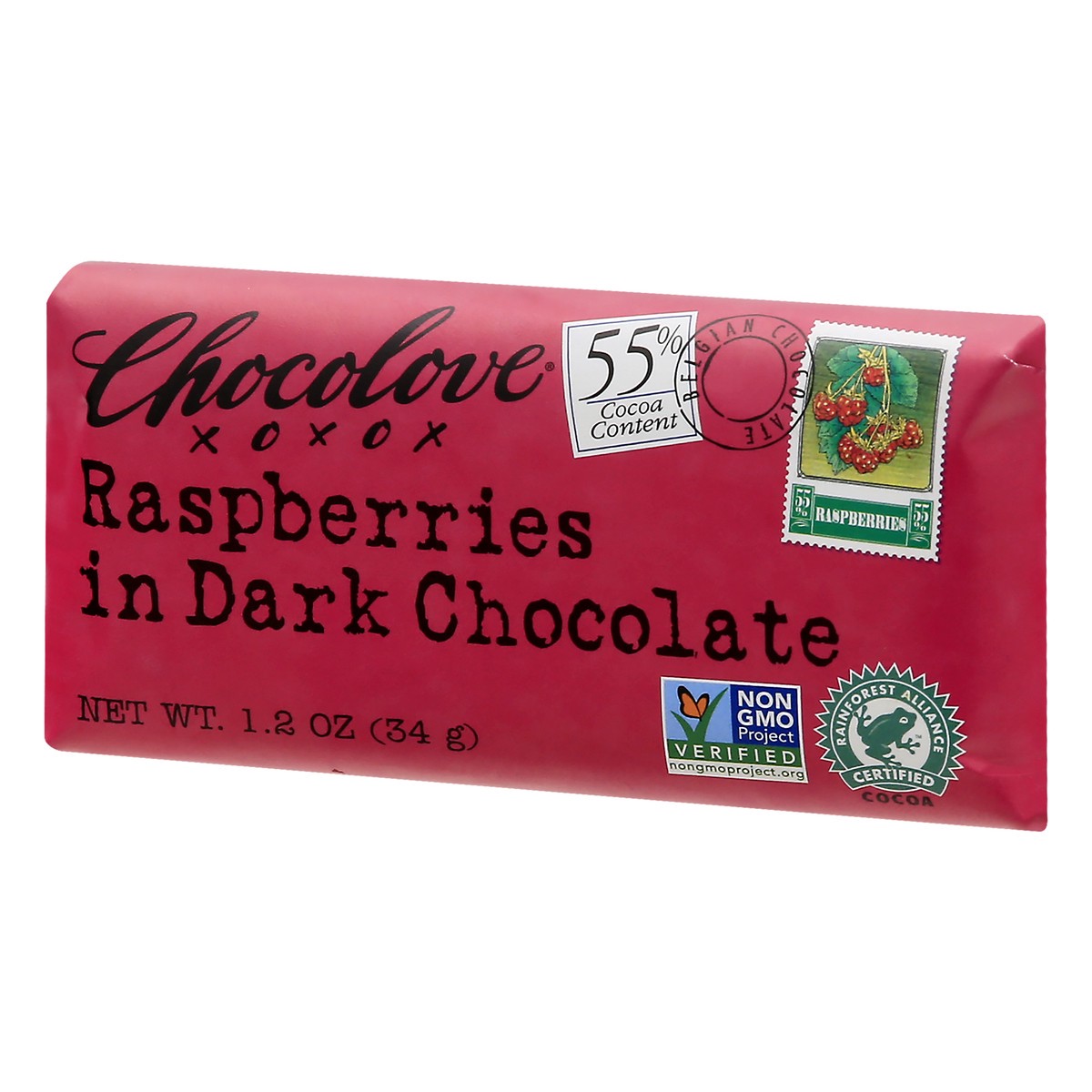 slide 3 of 9, Chocolove 55% Cocoa Raspberries Dark Chocolate 1.2 oz, 1.2 oz