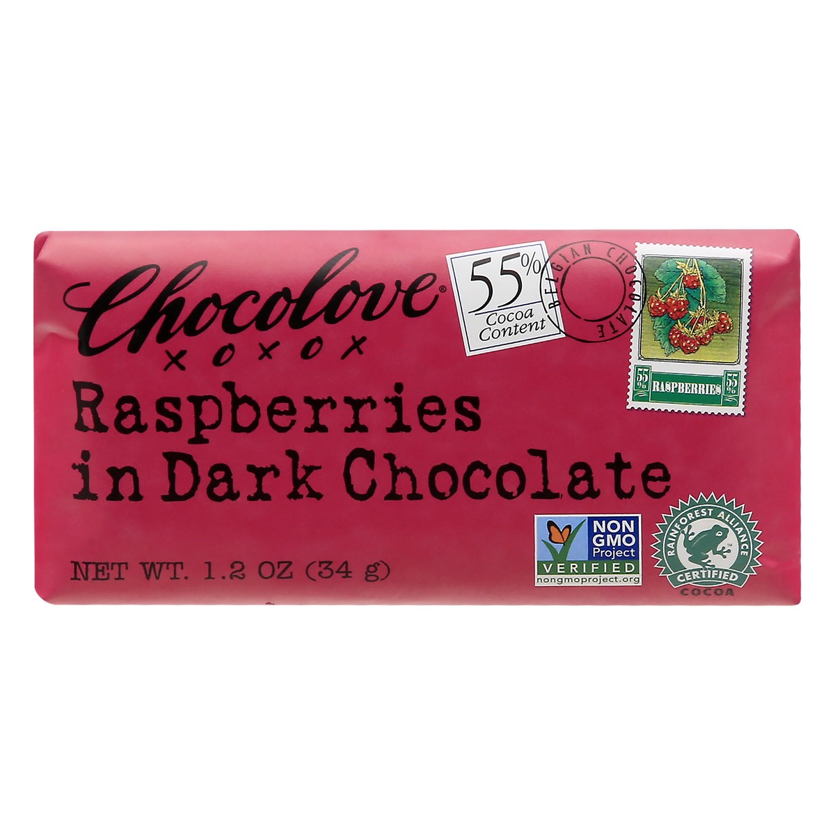 slide 1 of 9, Chocolove 55% Cocoa Raspberries Dark Chocolate 1.2 oz, 1.2 oz