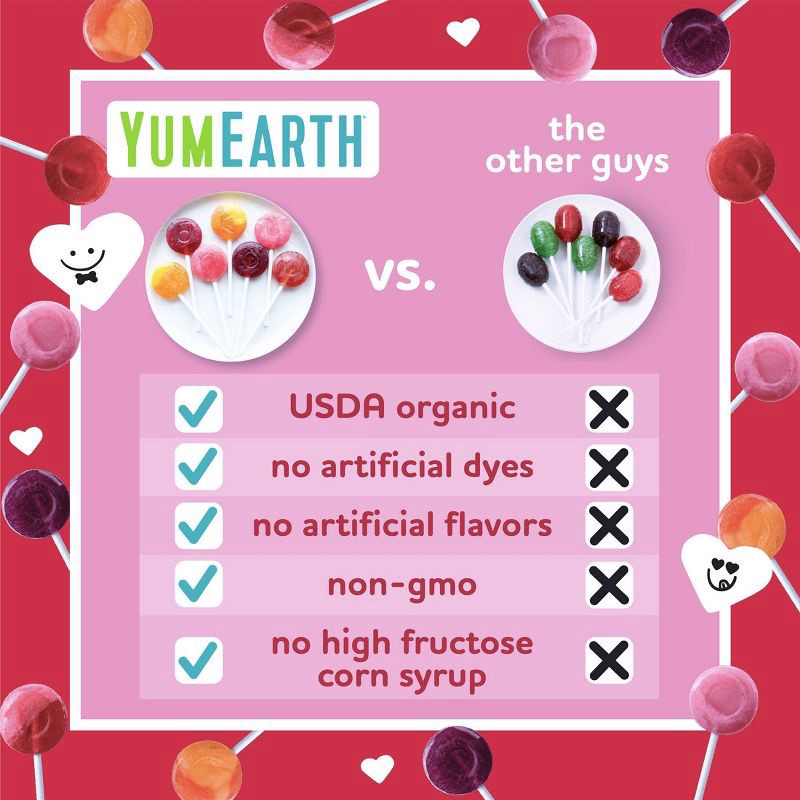 slide 5 of 7, YumEarth Valentine's Organic Pops - 6.11oz/28ct, 6.11 oz, 28 ct