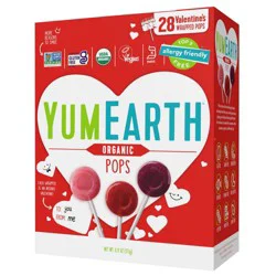 YumEarth Valentine's Classroom Exchange Organic Pops Candy - 6.11oz/28ct