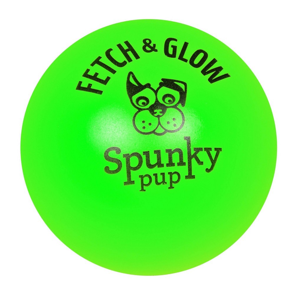 slide 2 of 2, Spunky Pup Fetch & Glow Ball Dog Toy - M, 1 ct