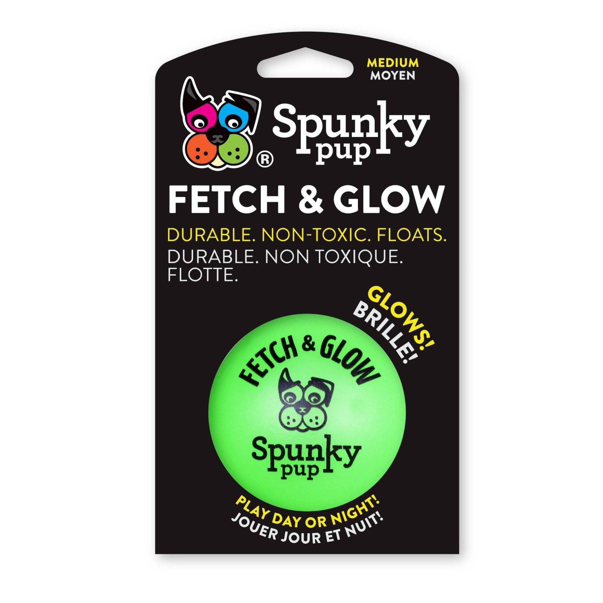 slide 1 of 2, Spunky Pup Fetch & Glow Ball Dog Toy - M, 1 ct