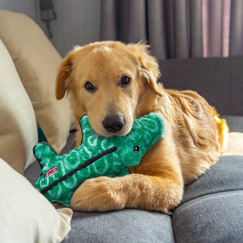 slide 2 of 3, KONG Tough Plush Gator Dog Toy - Green, 1 ct