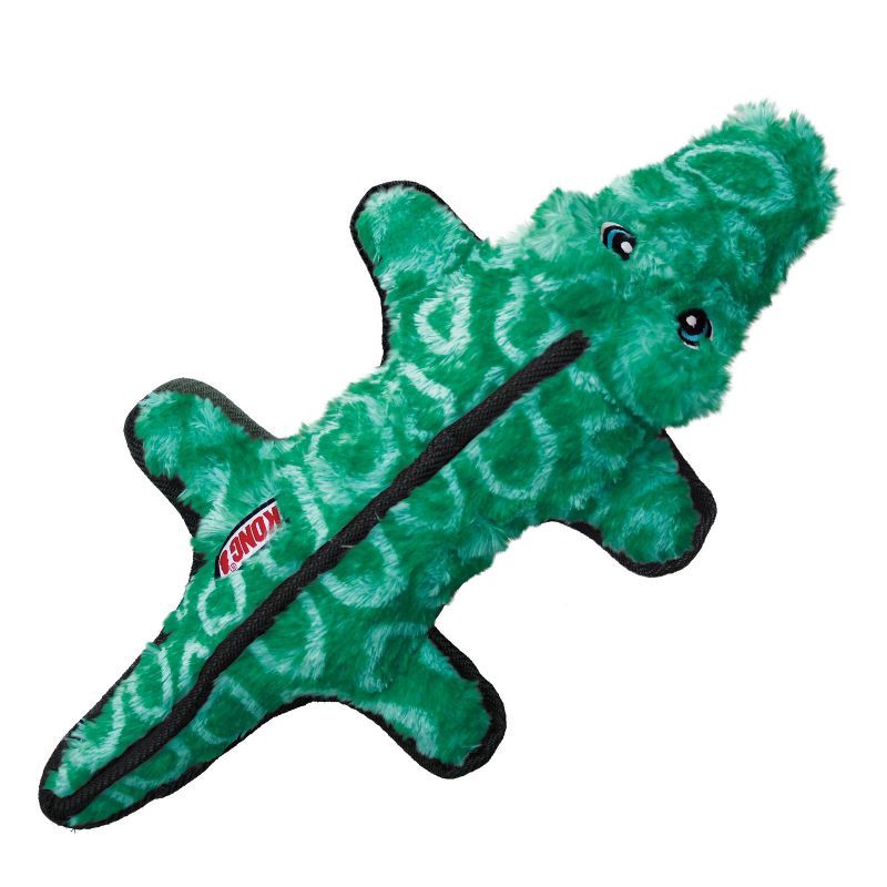 slide 1 of 3, KONG Tough Plush Gator Dog Toy - Green, 1 ct