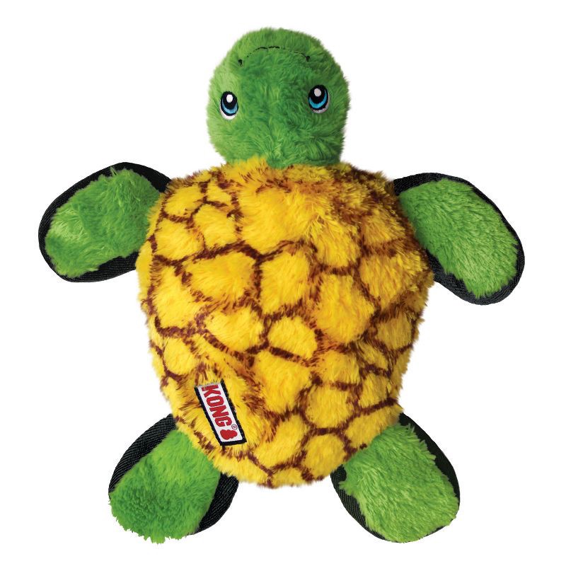 slide 1 of 3, KONG Tough Plush Turtle Dog Toy - Green, 1 ct