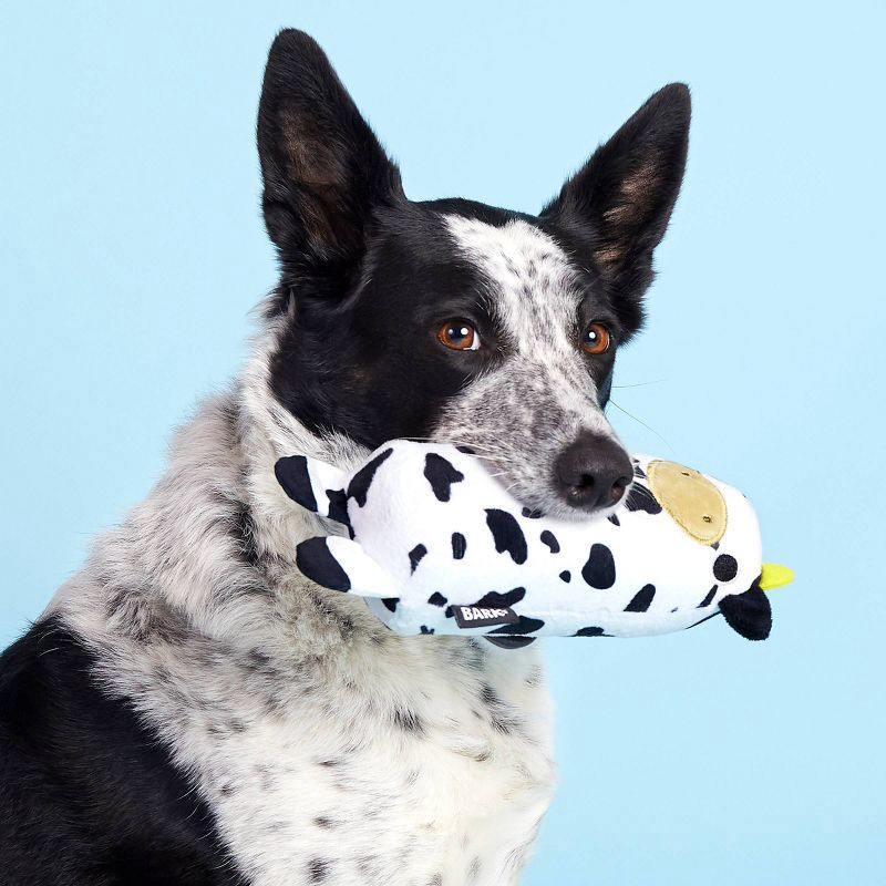 slide 2 of 8, BARK Super Chewer Cow Dog Toy - Mad Cow, 1 ct