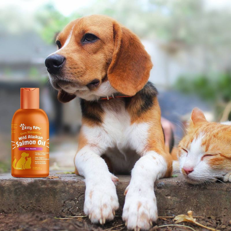 slide 4 of 4, Zesty Paws Skin & Coat Support Wild Alaskan Salmon Oil for Cats and Dogs - 8 fl oz, 8 fl oz