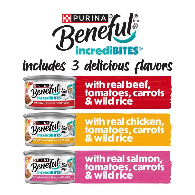 slide 4 of 14, Beneful Incredibites with Rice Chicken Salmon and Beef Wet Dog Food - 30ct, 30 ct