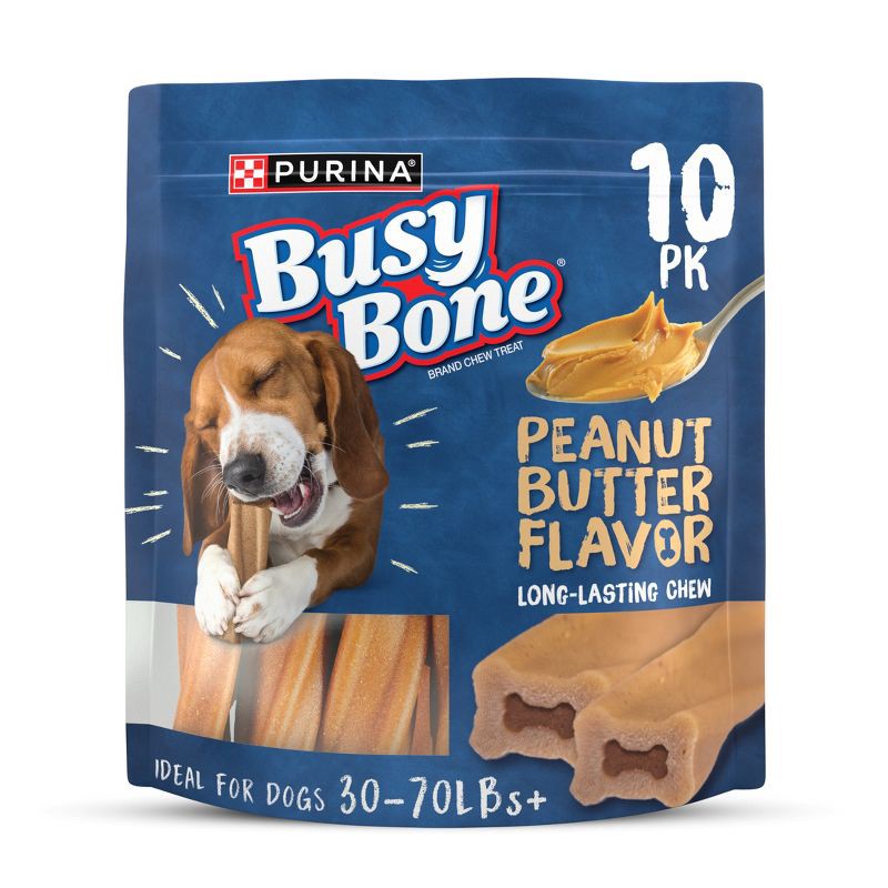 slide 1 of 13, Purina Busy Bone Peanut Butter Flavor Small Medium Long Lasting Chewy Dog Treats - 10ct, 10 ct