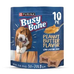 Purina Busy Bone Peanut Butter Flavor Small Medium Long Lasting Chewy Dog Treats - 10ct