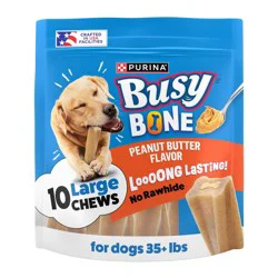 Purina Busy Bone Peanut Butter Flavor Small Medium Long Lasting Chewy Dog Treats - 10ct