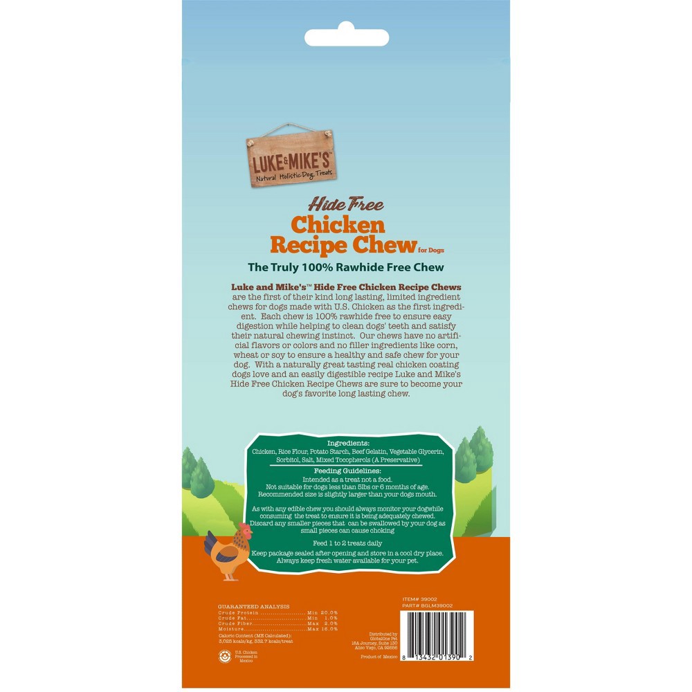 slide 2 of 3, Luke & Mike's Rawhide Free Chicken Recipe Large Retriever Rolls Dog Treats - 2ct/7.6oz, 2 ct, 7.6 oz