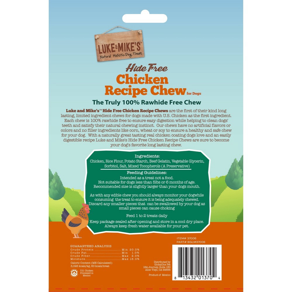 slide 2 of 3, Luke & Mike's Rawhide Free Chicken Recipe Mini Rolls Dog Treats - 6ct, 6 ct
