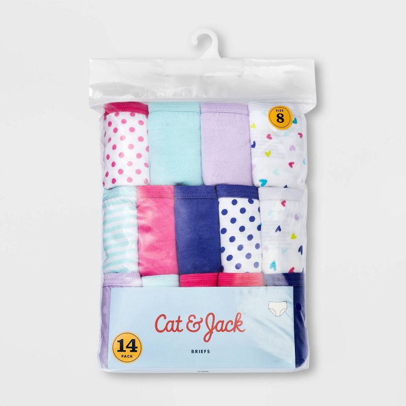 slide 2 of 2, Girls' 14pk Cotton Briefs - Cat & Jack™ 6, 14 ct