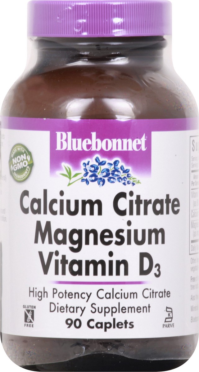 slide 2 of 12, Bluebonnet Nutrition Caplets Calcium Citrate Magnesium Vitamin D3 90 ea, 90 ct