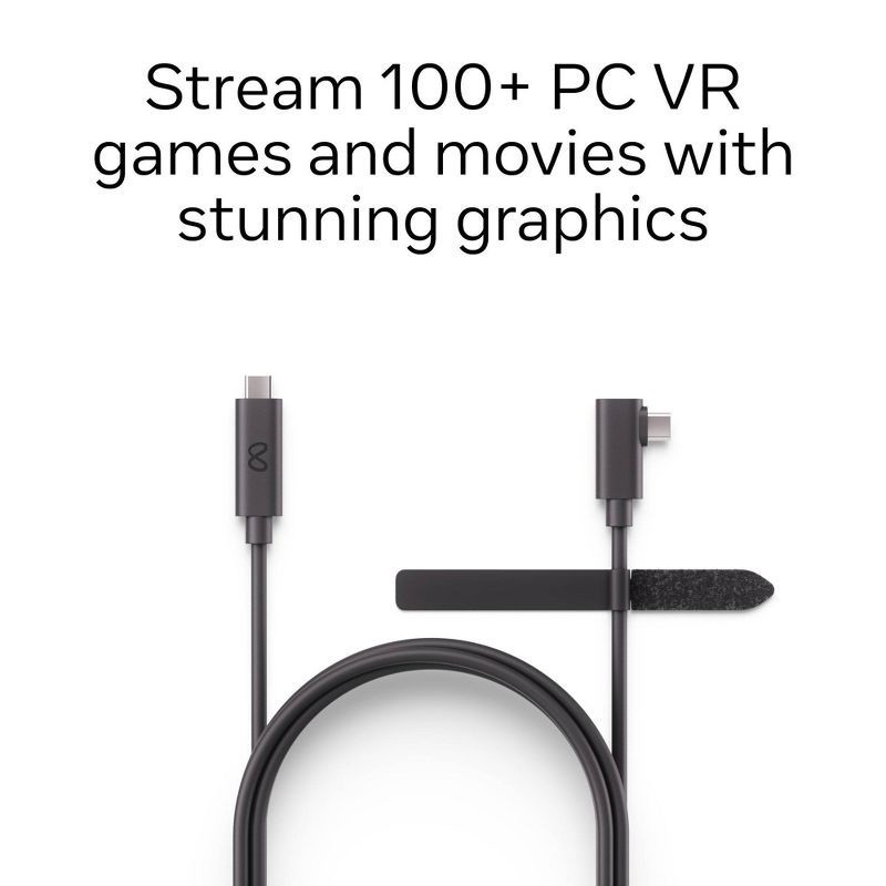 slide 2 of 6, Meta Quest Link Cable - 16 feet - Works with Meta Quest 2/3/3S/Pro: USB-C, Male-to-Male, 1 ct