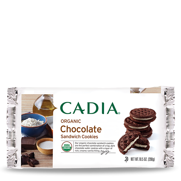 slide 1 of 1, Cadia Organic Chocolate Sandwich Cookies, 10.5 oz