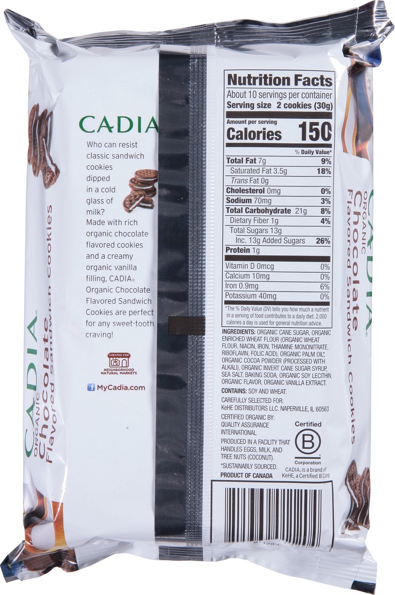 slide 3 of 13, Cadia Organic Chocolate Flavored Sandwich Cookies 10.5 oz, 10.5 oz