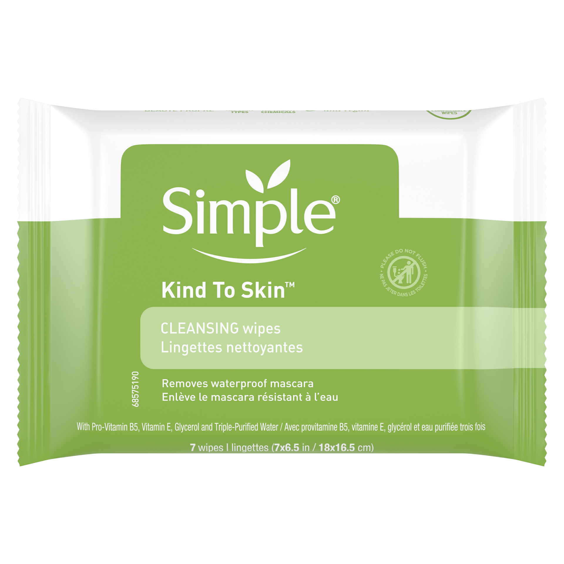 slide 3 of 4, Simple Kind to Skin Facial Cleansing Wipes Cleansing, 7 Wipes, 