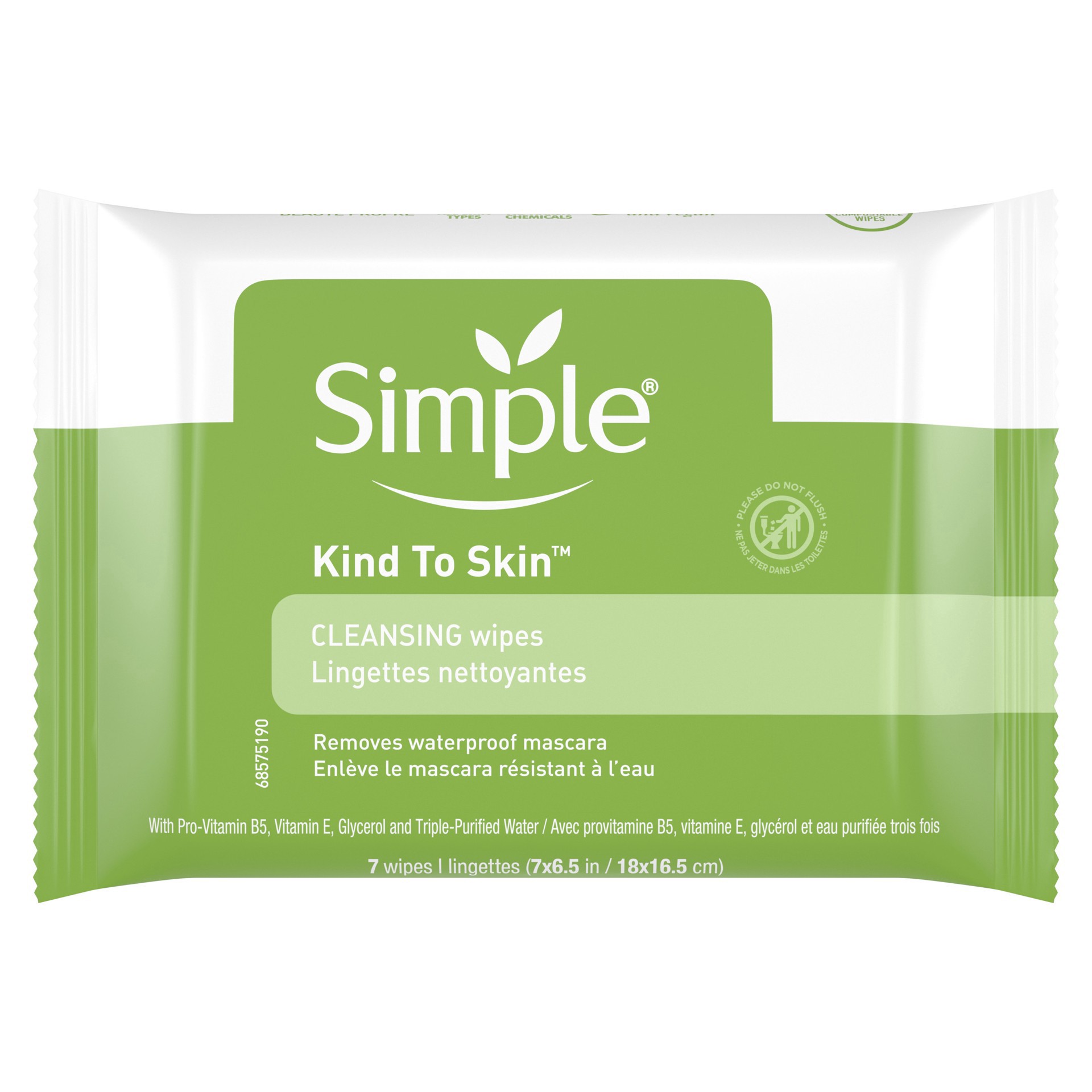 slide 1 of 4, Simple Kind to Skin Facial Cleansing Wipes Cleansing, 7 Wipes, 