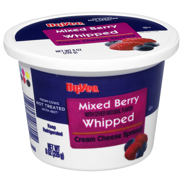 slide 1 of 1, Hy-vee Mixed Berry Whipped Cream Cheese Spread - 8 oz, 8 oz