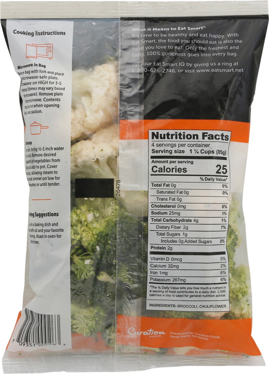slide 8 of 13, Eat Smart Steam in the Bag Broccoli & Cauliflower 12 oz, 12 oz
